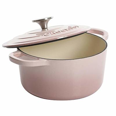 EDGING CASTING Enameled Cast Iron Dutch Oven Pot with Lid for Bread  Barking, Enameled Bread Ovens, Suitable For Variety Stovetops, 5 Quart,  White