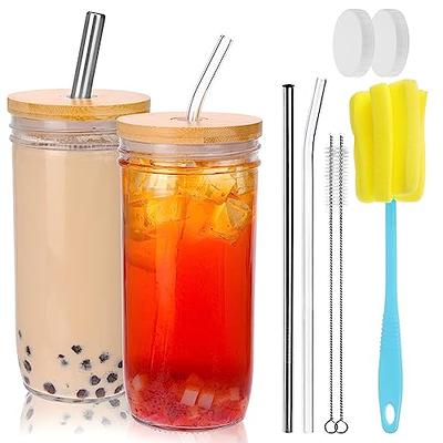 Moretoes 2PCS 24oz Glass Cups with Lids and Straws, Glass Iced Coffee Cups  Cute Travel Tumbler Cup, …See more Moretoes 2PCS 24oz Glass Cups with Lids