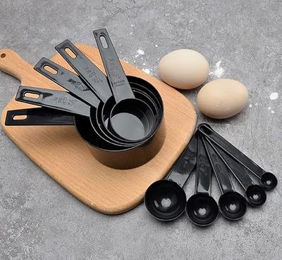 Plastic Black Measuring Cup Spoon Set, For Home