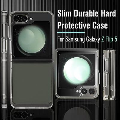 NINKI Compatible Clear Samsung Galaxy Z Flip 5 Case with Ring,Heavy Duty  Anti-Fall Silicone