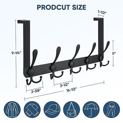  TICONN Wall Mounted Coat Rack, Five Heavy Duty Tri