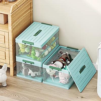 Wisdom Star 3 Pack Collapsible Storage Bins with Lids, Clear