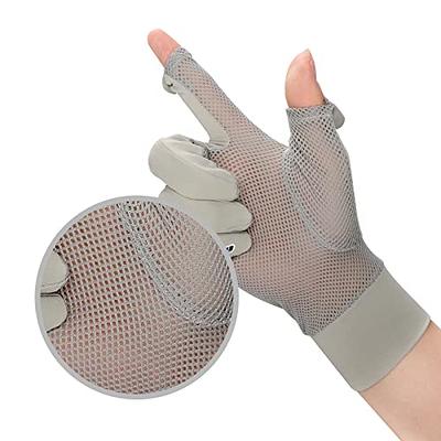 Women Summer UPF 50+ UV Sun Protection Gloves 2 Fingers Flip Mesh