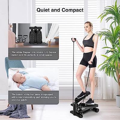 Mini Stepper with Resistance Band, Stair Stepping Fitness Exercise Home  Workout