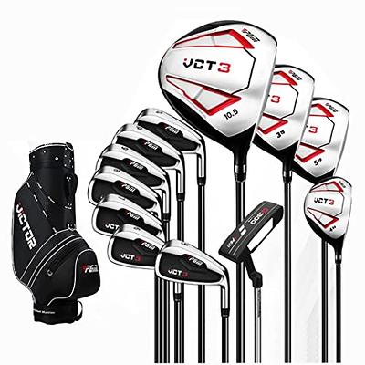 PGM Men's Complete Golf Club Sets - 12 Pieces - 3 Wood (#1,3,5), 1 Hybrid  (#4H), 6 Irons(#5,6,7,8,9,PW), 1 Sand Wedge (55°), 1 Putter - Golf Stand  Bag