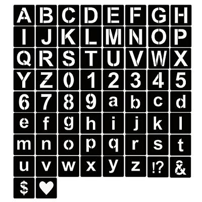 2 Inch Letter Stencils Number Stencil Reusable Alphabet Stencils Craft  Templates for Painting on Wood Wall Fabric Rock Chalkboard Sign DIY Art