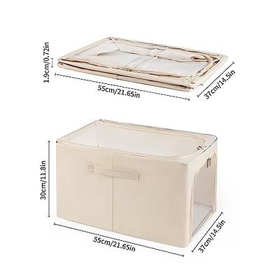 Ineetatu Clear Storage Bags with Zipper, 75L Extra Large Capacity - Closet, Underbed Storage Organizer for Clothes, Bedding, Comforter, Toys, Pillow