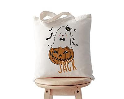 Jack-O-Lantern Personalized Canvas Tote