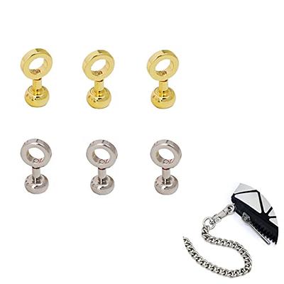  2Pcs Brass Ball Studs Rivets O/D Ring for Leather