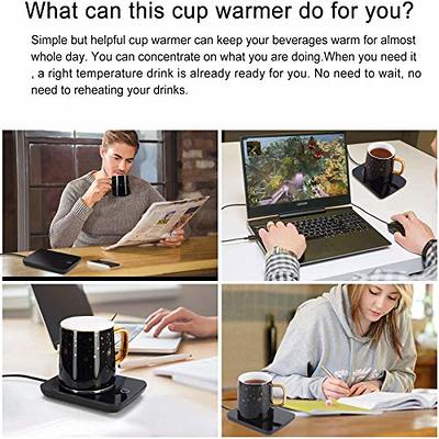 Misby Coffee Warmer for Desk Mug Warmer with Automatic Shut Off Electric  Beverage Warmer Plate for Coffee,Cocoa,Tea,Water and Milk (Black)