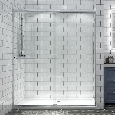 56-60 W x 76 H Double Sliding Frameless Shower Door - Bed Bath