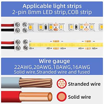 20 PCS 2-Pin 8mm Solderless LED Strip Connectors, Reliable and  Easy-to-Install, Solidly Connected LED Light Connectors