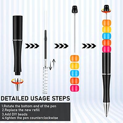 jiebor 30Pcs Beadable Pens Plastic Bead Pen Black Ink Ballpoint Pens Diy  Pens Cute Cool Pens for Kids Girls Students Teacher Bridal Journaling