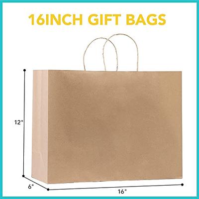White Paper Bags with Handles, 50 Count 10x6.75x12 Inches White Kraft Paper  Bags for Wedding bags, Gift bags, Food bags, Shopping bags, Grocery bags