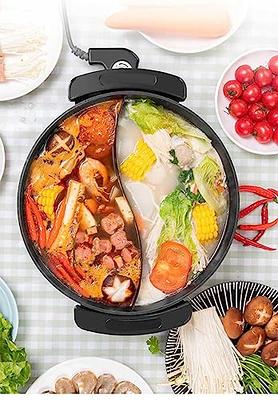 Hot Pot with Grill, Electric Hot Pot and Frying Pan, Shabu Shabu Pot with  Grill, 2 in 1 Indoor NonStick Shabu Shabu Pot and Griddle, Dual Temperature