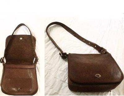 Vintage 1980s British tan crossbody COACH purse, adjustable strap, brown COACH  bag