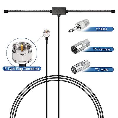 FM Antenna, Ancable 75 Ohm Indoor FM Telescopic Radio Antenna F Type Male  Plug Connector with Adapter for Bose Onkyo Yamaha Pioneer Marantz Indoor