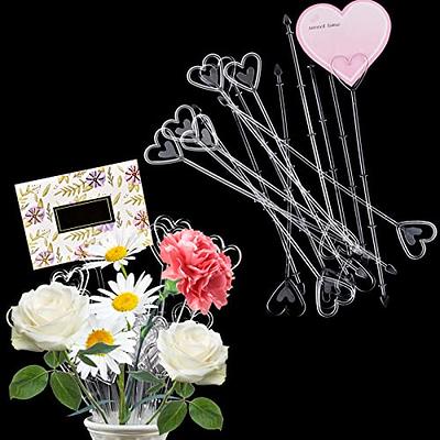 100 PCS Plastic Clear Floral Picks Clip Card Holder Heart Shape Head Flower  Pickers Stick for Place Photos, Labels, Gift Cards,Used for Valentine's  Bouquet, Wedding, Birthday Parties, Decor, 9 Inch - Yahoo Shopping