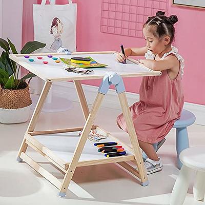 Kids Easel Wooden Kids Art Easel Double-Sided Standing Easel for