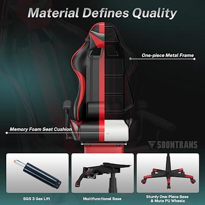 Gaming Chair With Footrest And Ergonomic Lumbar Massage Pillow Pu