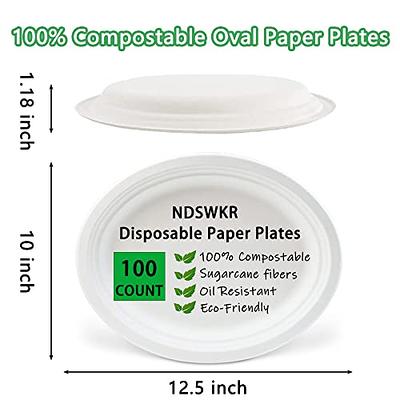 WGCC Paper Plates, 9 Inch Heavy Duty Compostable Disposable Plates, Bulk  Paper Plates Made of Biodegradable Eco-Friendly Bagasse for Party, Wedding