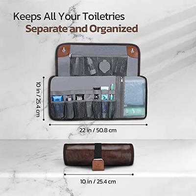 PAVILIA Toiletry Bag for Men, Travel Essentials Shaving Dopp Kit, Mens  Travel Bag Toiletries Organizer Case for Grooming, PU Leather Water  Resistant