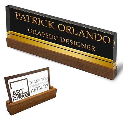 Personalized Luxury Desk Name Plate Black Wooden Desk Name 