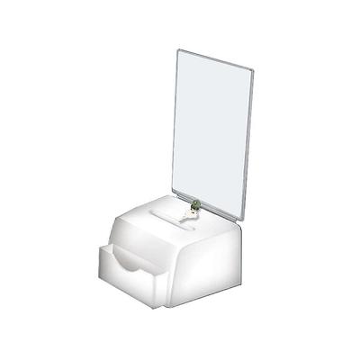 Azar Medium Molded Suggestion Box with Pocket Lock and Key Clear 206009