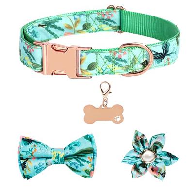 Cotton Designer Dogs Collar Cute Flower Dog Collars For Girl Female Small  Medium Large Dogs With Flower Charms