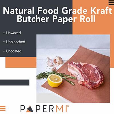 PaperMi All Natural, Kraft Pink Butcher Paper Roll - 18 x 200 (2400) USA Made Peach Wrapping Paper for Beef Briskets, BBQ Meat Smoking