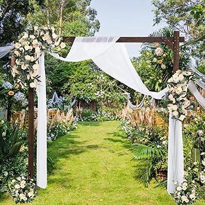 7 ft Square Wood Wedding Arch Backdrop Stand - Dark Brown