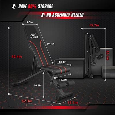 FLYBIRD Adjustable Utility Weight Bench for Full Body Workout, Foldable for  Incline and Decline 