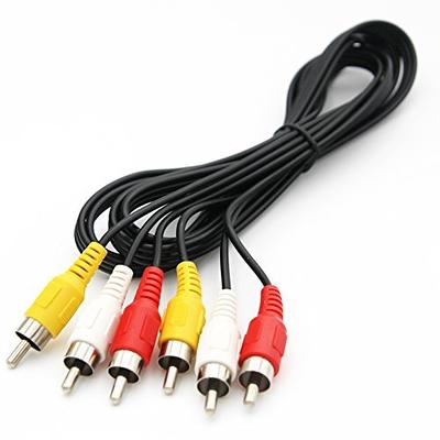 3 RCA Cable Audio Video Composite Cable, 5 ft RCA 3-Male to 3-Male, for TV,  VCR, DVD, Satellite, and Home Theater Receivers