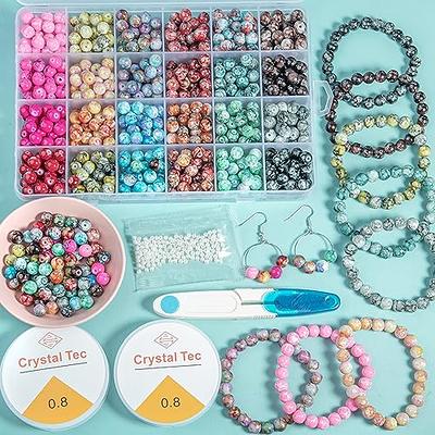 8mm Acrylic Round Glass Beads For Jewelry Making, 24 Color DIY Gemstone  Crystal Beads Bracelet Making Kit, Loose Beads Spacers For Friendship  Bracelet