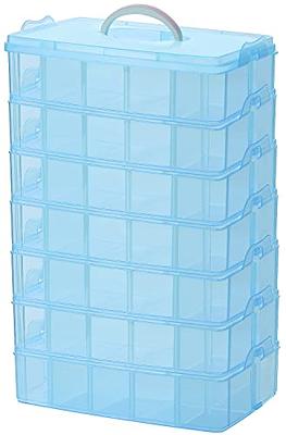  BTSKY 2 Layer Stack & Carry Box, Plastic Multipurpose Portable  Storage Container Box Handled Organizer Storage Box for Organizing  Stationery, Sewing, Art Craft, Jewelry and Beauty Supplies Blue : Arts,  Crafts