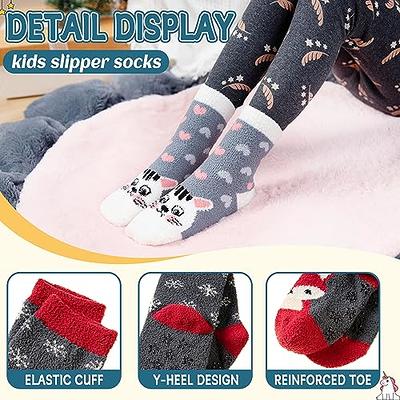 Eyean Kids Fuzzy Socks Non Slip Soft Fluffy Slipper Grips Socks Warm Plush  Cozy Cabin Boy Girls Crew Socks 6 Pairs (Without Grips Animal A, 8-12  Years) - Yahoo Shopping