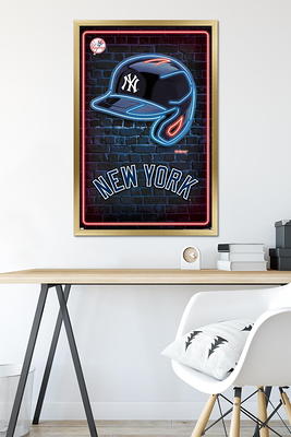 Trends International NFL New York Giants - Neon Helmet 23 Framed Wall Poster Prints Black Framed Version 14.725 x 22.375