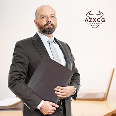 AZXCG Leather Portfolio Organizer, Professional Business Organizer