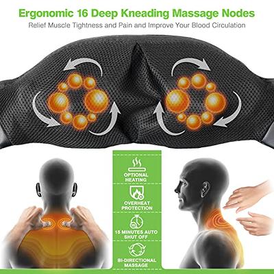 Breo Shiatsu Neck & Back Massager with Heat 3D Deep Kneading Pain Relief  Shoulder Massage Electric Pillow for Neck Leg Foot
