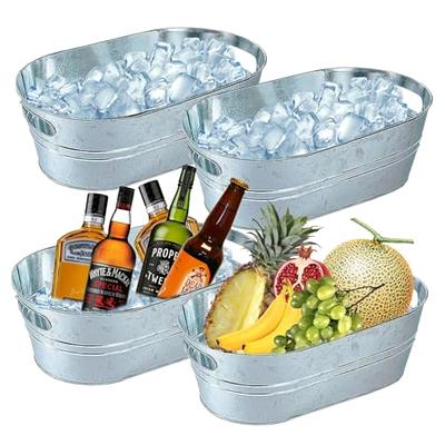 Champagne galvanized metal cold water bucket (5QT) Mimosa bar supplies /  cocktail bar ice bucket 