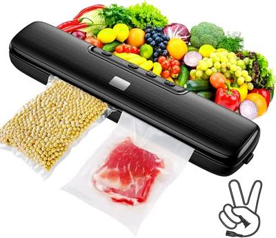 Vacuum Sealer Machine For Food Saver - Food-Vacuum-Sealer Automatic Air  Sealing System For Food Storage Dry And Wet Food Modes Compact Design With  10Pcs Seal Bags Starter Kit (Black)