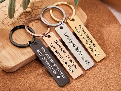 Personalized Bar Keychain For Him Or Her, Wedding Gift Key Ring Groom,  Anniversary Stainless Steel Your Own Words - Yahoo Shopping