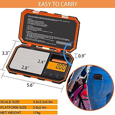 Gram Scale 220g / 0.01g, Digital Pocket Scale with 100g Calibration  Weight,Mini Jewelry Scale, Kitchen Scale,6 Units Conversion, Tare & LCD  Display