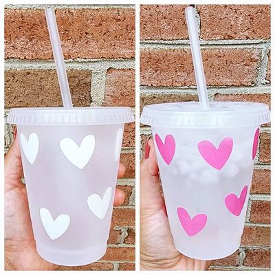 Valentine's Day Color Changing Tumbler  Personalized 16 Oz. Heart Cup with  Lid & Straw Drinkware Gift For Friend, Classmate - Yahoo Shopping