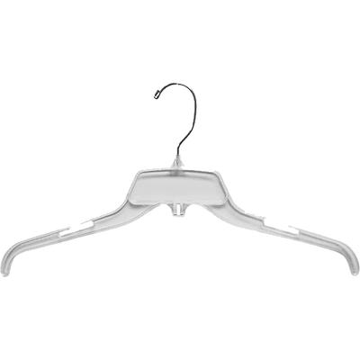 Classic Plastic Combo Hanger with Adjustable Clips, Flat Hangers with Notches and Swivel Hook (Clear/50)