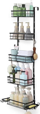 Oumilen Over The Door Shower Caddy, 3-Tier Hanging Shower Organizer Shelf, Silver
