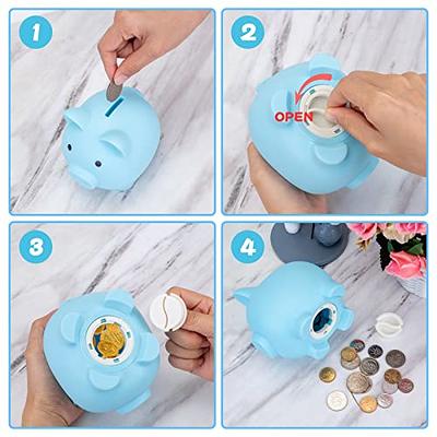 Piggy Bank, Unbreakable Plastic Money Bank, Coin Bank for Girls and Boys,  Medium Size Piggy Banks, Practical Gifts for Birthday, Christmas, Baby