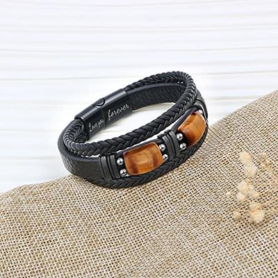 Amazon.com: MEALGUET Mens Bracelet Sentimental Gifts for Dad, Custom  Engrave Message Masculine Stainless Steel Watch Band Style Link Bracelet ID  Bracelet for Daddy Papa Men,To My Dad Bracelet: Clothing, Shoes & Jewelry