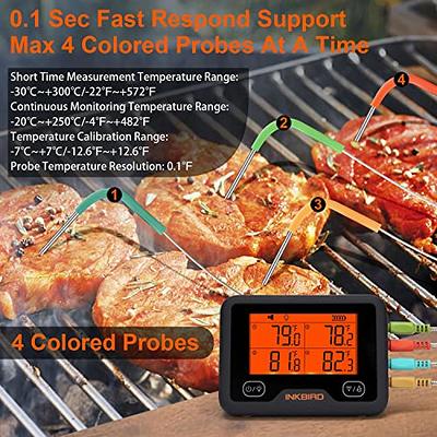 INKBIRD Grill Thermometer Replacement Colored Probes 4-Pack Set for INKBIRD  Thermometer, 47 Inches Stainless Probes Only Compatible with IBBQ-4BW,  IBT-24S and IBT-26S - Yahoo Shopping