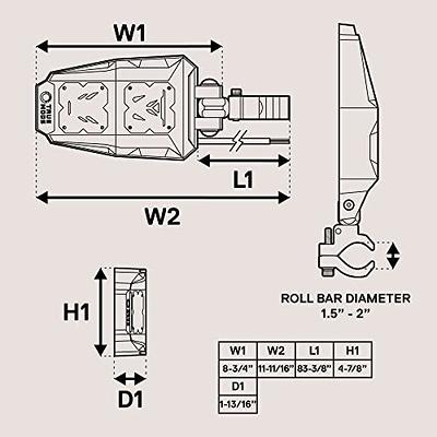 TRUE MODS Side Mirrors Kit for UTV Polaris RZR [1.5-2 Round Roll Bar Cage]  [Ranger 2014 & Older] Can-Am Maverick X3 [Amber Turn Signals][48W Spot +